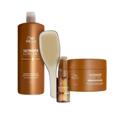 Kit Cuidado e Nutri&ccedil;&atilde;o Wella & Tangle Teezer